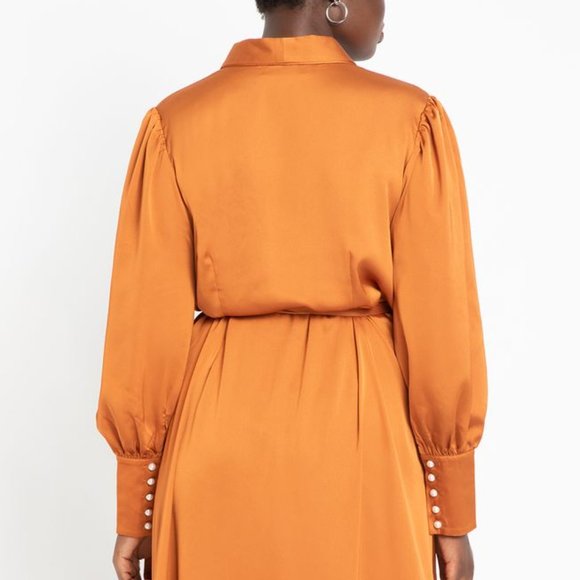 Eloquii Bishop Sleeve Wrap Dress Size 18 - Picture 5 of 5